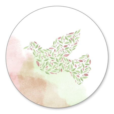 Duif van bloemen roze/groen